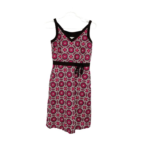 Ann Taylor Loft Dress Sz 10 Multicolor Geometric Sleeveless Lined V-Neck Shift - Picture 1 of 7
